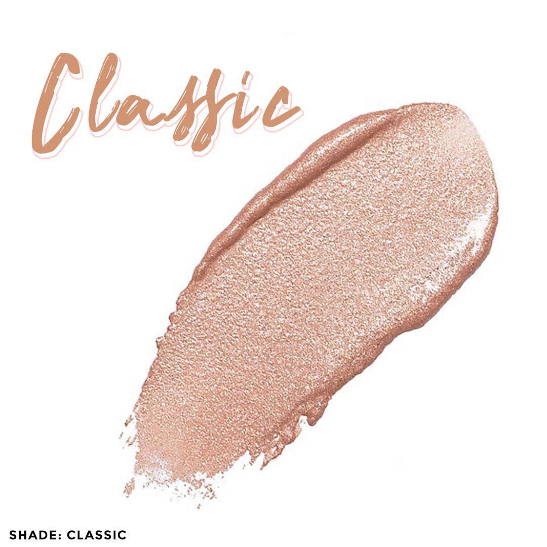 Rose gold makeup swatch labeled 'Classic' on a white background